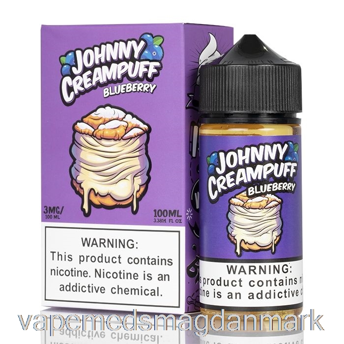 Vape Med Smag Blåbær - Johnny Creampuff - 100ml 3mg